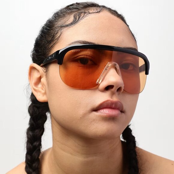 Gucci Women Sunglasses Black Orange Mask GG1645S 005 BRAND NEW